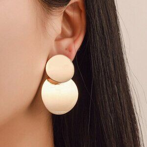 Dangle Earrings, Stainless Steel Round Minimalist Trendy Drop Earrings
